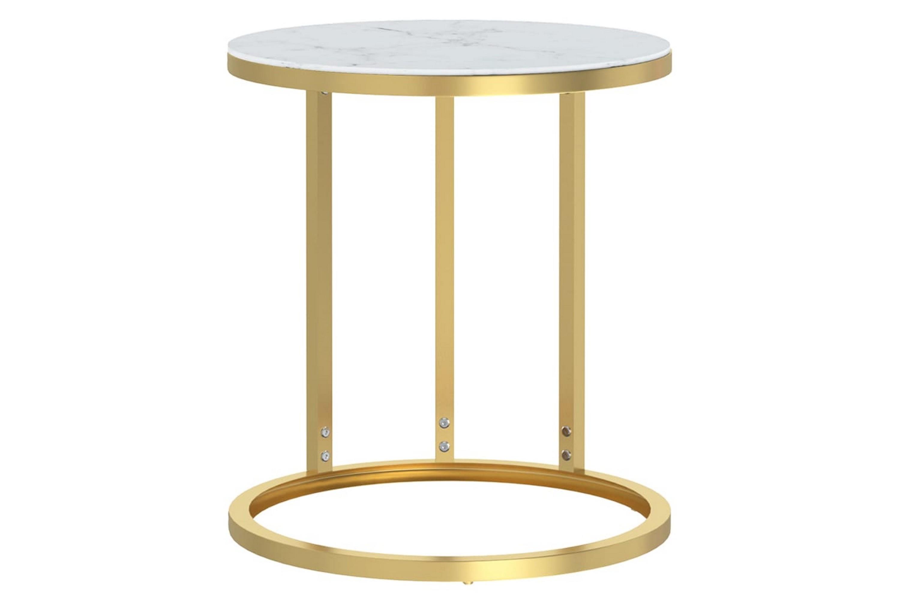 Sivupöytä kulta ja valkoinen marmori 45 cm karkaistu lasi - Kulta