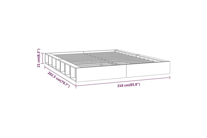 beBasic Sängynrunko 200x200 cm täysi puu - Ruskea - Huonekalut - Sänky - Sänkykehikot & sängynrungot