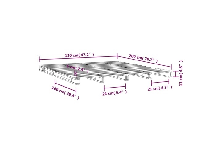 beBasic Sängynrunko hunajanruskea 120x200 cm täysi mänty - Ruskea - Huonekalut - Sänky - Sänkykehikot & sängynrungot