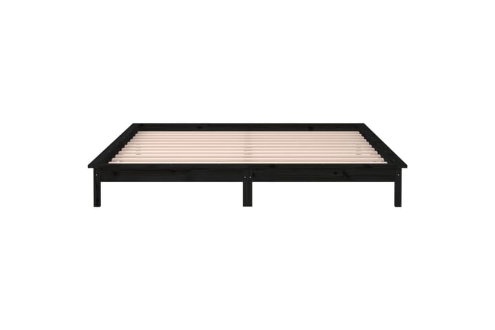 beBasic Sängynrunko LED-valoilla musta 120x200 cm täysi puu - Musta - Huonekalut - Sänky - Sänkykehikot & sängynrungot