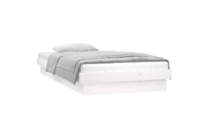 beBasic Sängynrunko LED-valoilla valkoinen 100x200 cm täysi puu - Valkoinen - Sänkykehikot & sängynrungot - Taittosänky