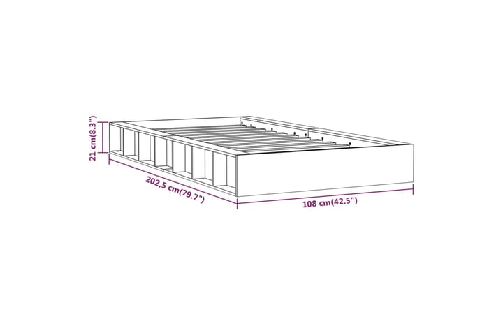 beBasic Sängynrunko valkoinen 90x200 cm täysi puu - Valkoinen - Huonekalut - Sänky - Sänkykehikot & sängynrungot