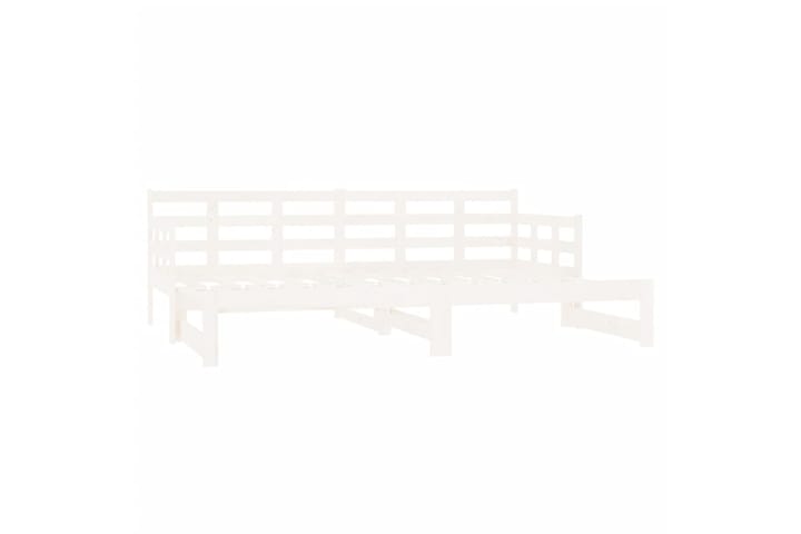 beBasic Sohvasänky ulosvedettävä valkoinen täysi mänty 2x (90x200) cm - Valkoinen - Sänkykehikot & sängynrungot - Taittosänky