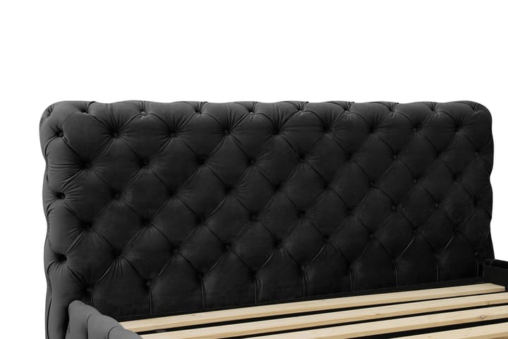 Chesterfield Sänkypaketti Sängynrunko ja Patja 180x200 cm - Musta - Huonekalut - Sänky - Runkopatjasängyt