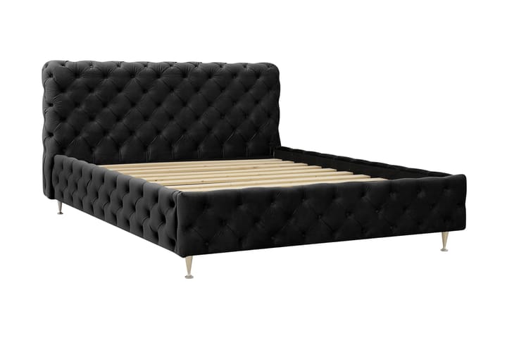 Chesterfield Sänkypaketti Sängynrunko ja Patja 180x200 cm - Musta - Huonekalut - Sänky - Runkopatjasängyt