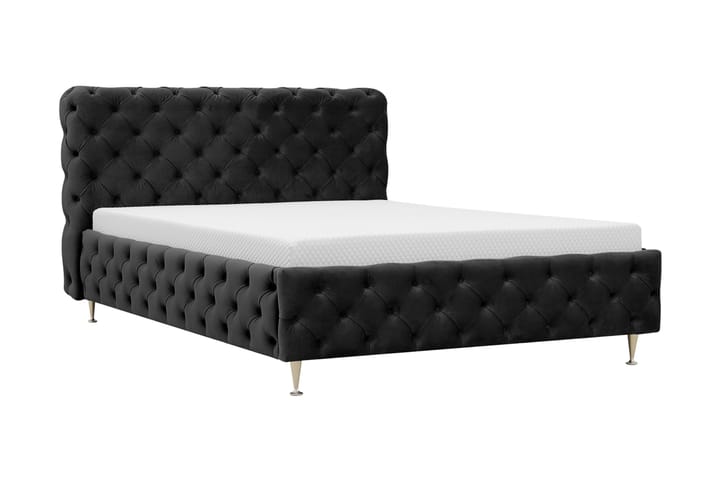 Chesterfield Sänkypaketti Sängynrunko ja Patja 120x200 cm - Musta - Huonekalut - Sänky - Runkopatjasängyt