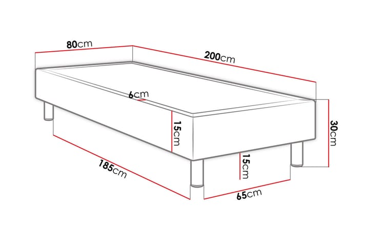 Jenkkisänky Forenza 80x200 cm - Valkoinen - Huonekalut - Sänky - Jenkkisängyt