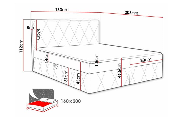 Jenkkisänky Kintore 160x200 cm - Tummanvihreä - Huonekalut - Sänky - Jenkkisängyt