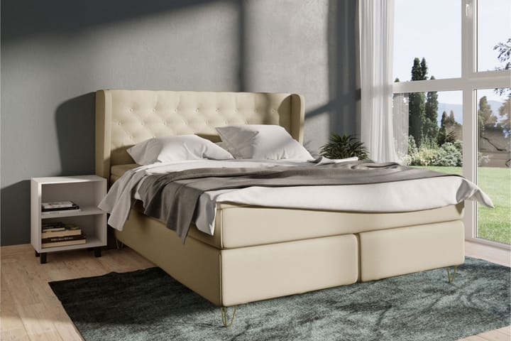 Sänkypaketti Choice No 3 120x200 Kova - Beige/Kuparijalat - Huonekalut - Sänky - Jenkkisängyt