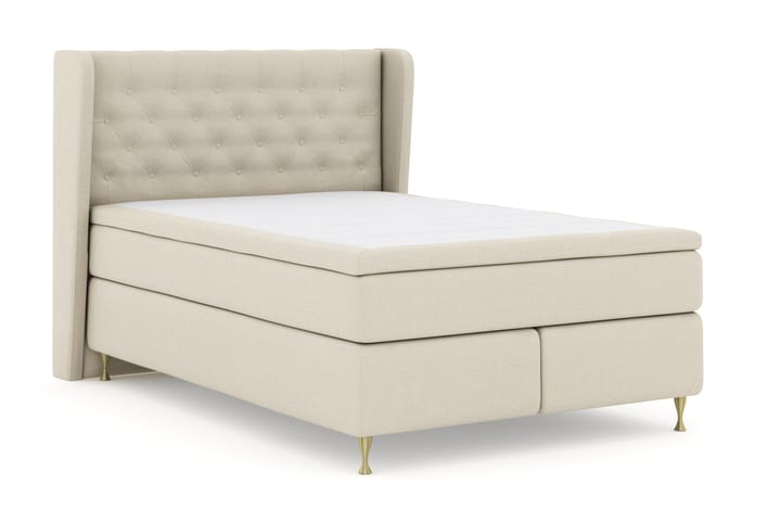 Sänkypaketti Choice No 4 140x200 Kova - Beige/Kulta Jalat - Huonekalut - Sänky - Jenkkisängyt