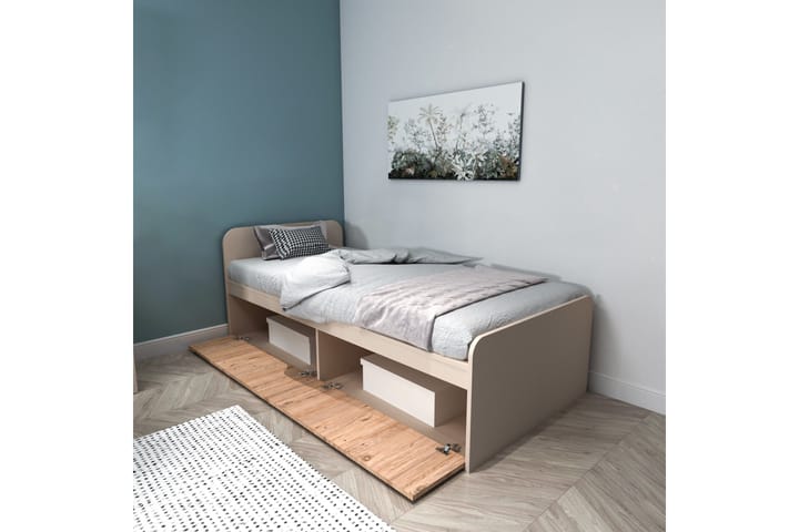 Newra Sängynrunko 91x194 cm - Beige - Huonekalut - Sänky - Sänkykehikot & sängynrungot