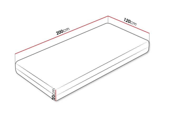 Afvan joustinpatja 120x200 cm - Valkoinen - Huonekalut - Sänky - Patja - Joustinpatjat