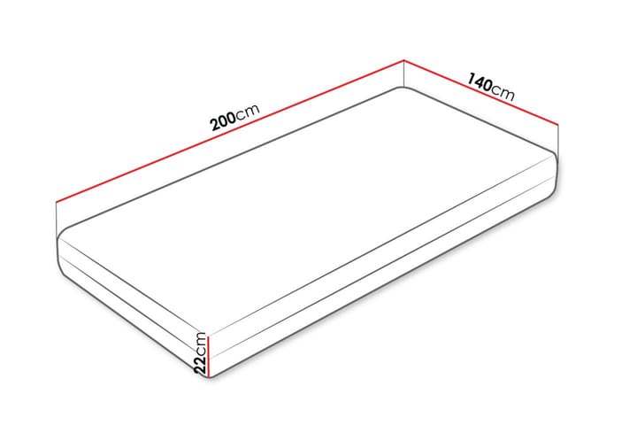 Bortan joustinpatja 140x200 cm - Valkoinen - Huonekalut - Sänky - Patja - Joustinpatjat