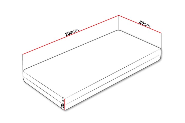 Elsanor Jousipatja 80x200 cm - Valkoinen - Huonekalut - Sänky - Patja - Joustinpatjat