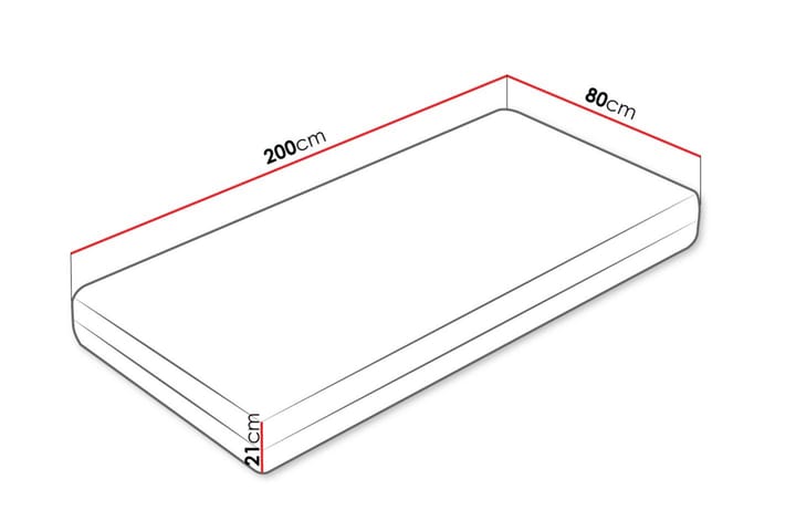 Flynt joustinpatja 80x200 cm - Valkoinen - Huonekalut - Sänky - Patja - Joustinpatjat