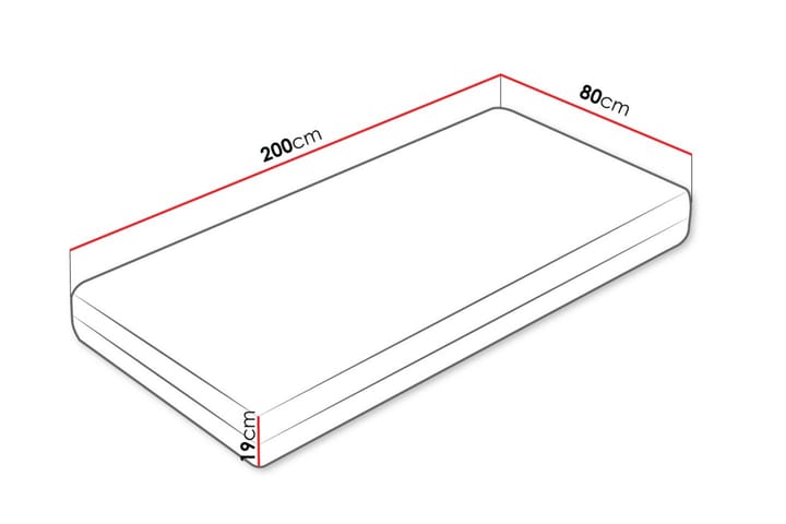 Frohike joustinpatja 80x200 cm - Valkoinen - Huonekalut - Sänky - Patja - Joustinpatjat