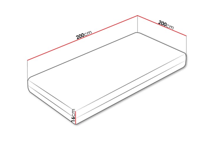 Fynlee Vaahdotettu Patja 200x200 cm - Valkoinen - Huonekalut - Sänky - Patja - Vaahtomuovipatja