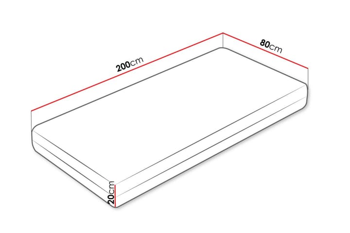 Gabri Vaahtopatja 80x200 cm - Valkoinen - Huonekalut - Sänky - Patja - Vaahtomuovipatja