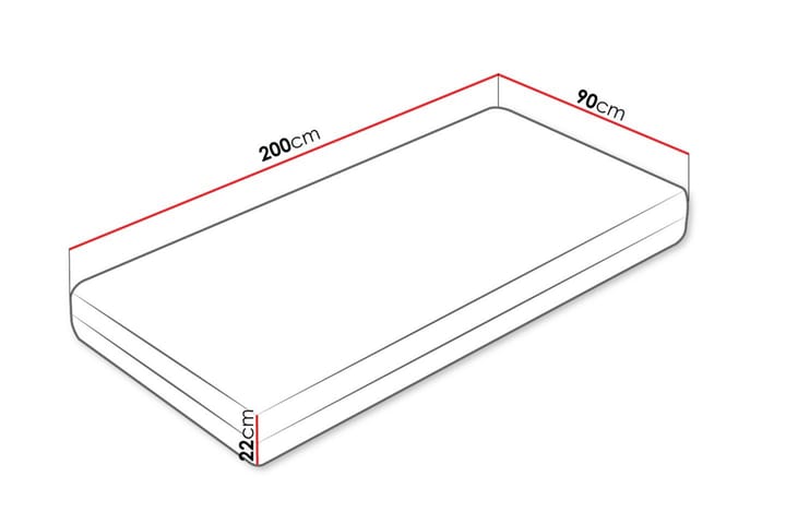 Huvudstorp Jousipatja 90x200 cm - Valkoinen - Huonekalut - Sänky - Patja - Joustinpatjat