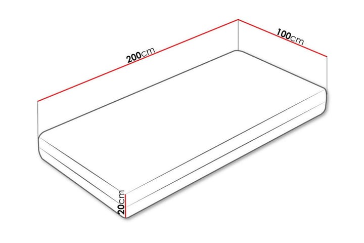 Joustinpatja Arigna 100x200 cm - Valkoinen - Huonekalut - Sänky - Patja - Joustinpatjat