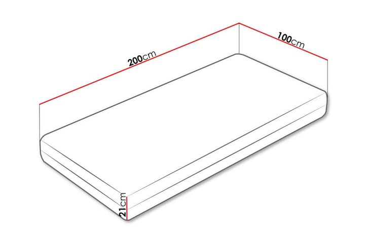 Joustinpatja Arigna 100x200 cm - Valkoinen - Huonekalut - Sänky - Patja - Joustinpatjat