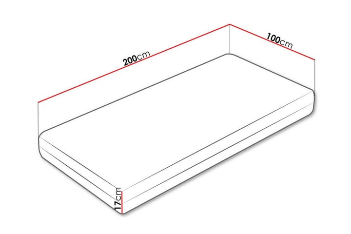 Joustinpatja Arigna 100x200 cm - Valkoinen - Huonekalut - Sänky - Patja - Joustinpatjat