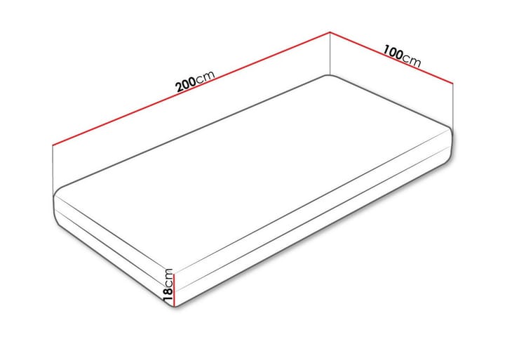 Joustinpatja Arigna 100x200 cm - Valkoinen - Huonekalut - Sänky - Patja - Joustinpatjat