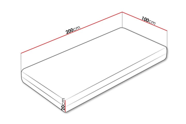 Joustinpatja Arigna 100x200 cm - Valkoinen - Huonekalut - Sänky - Patja - Joustinpatjat