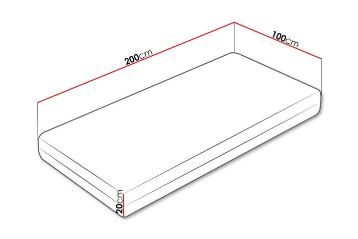 Joustinpatja Arigna 100x200 cm - Valkoinen - Huonekalut - Sänky - Patja - Joustinpatjat