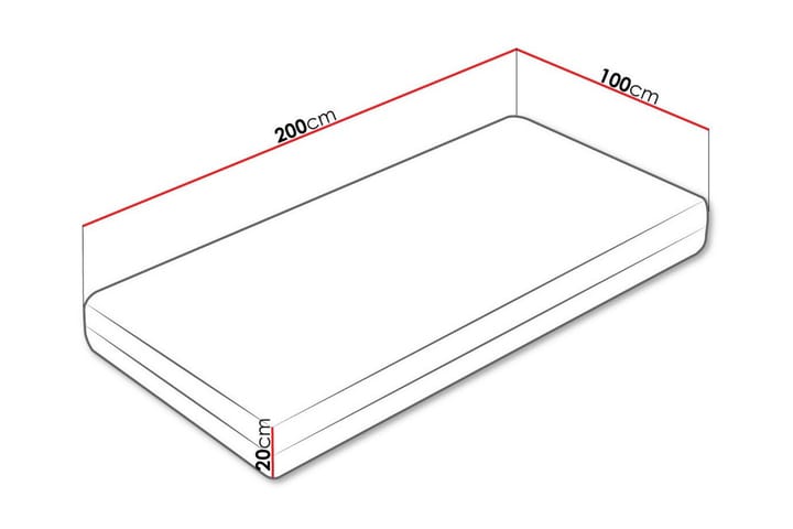 Joustinpatja Arigna 100x200 cm - Valkoinen - Huonekalut - Sänky - Patja - Joustinpatjat