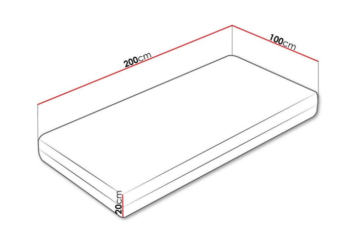 Joustinpatja Arigna 100x200 cm - Valkoinen - Huonekalut - Sänky - Patja - Joustinpatjat