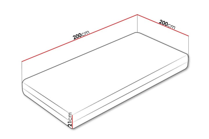 Joustinpatja Arigna 200x200 cm - Valkoinen - Huonekalut - Sänky - Patja - Joustinpatjat