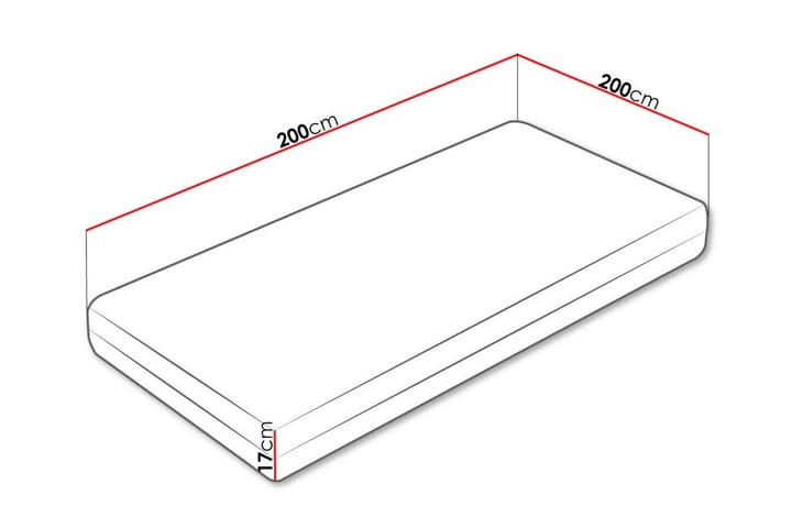 Joustinpatja Arigna 200x200 cm - Valkoinen - Huonekalut - Sänky - Patja - Joustinpatjat