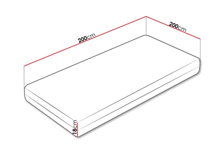 Joustinpatja Arigna 200x200 cm - Valkoinen - Huonekalut - Sänky - Patja - Joustinpatjat