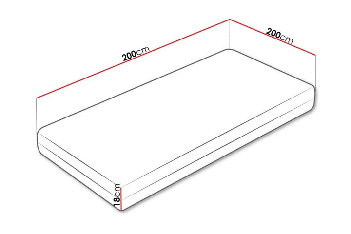 Joustinpatja Arigna 200x200 cm - Valkoinen - Huonekalut - Sänky - Patja - Joustinpatjat