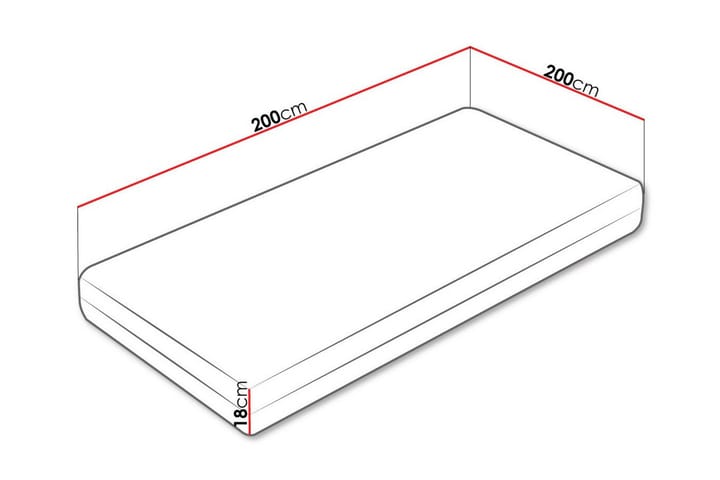 Joustinpatja Arigna 200x200 cm - Valkoinen - Huonekalut - Sänky - Patja - Joustinpatjat