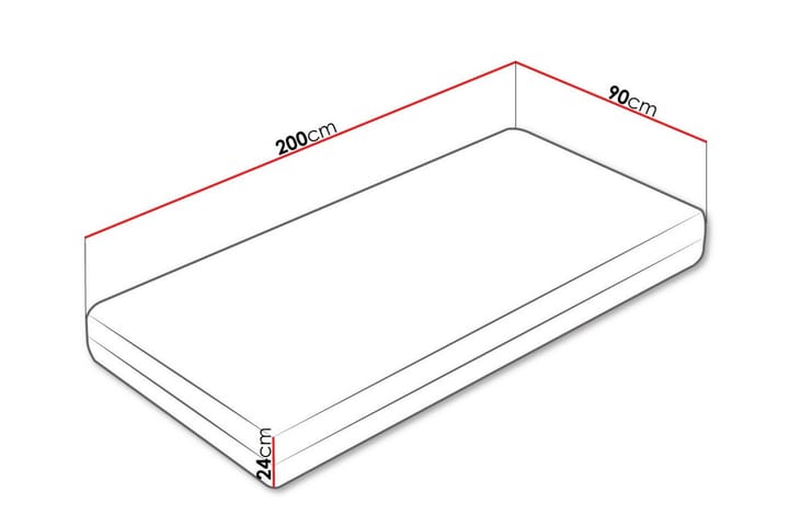 Joustinpatja Derry 90x200 cm - Valkoinen - Huonekalut - Sänky - Patja - Joustinpatjat