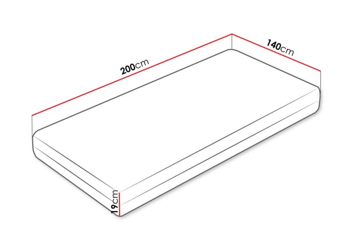 Milleryr Vaahdotusmadrassi 140x200 cm - Valkoinen - Huonekalut - Sänky - Patja - Vaahtomuovipatja