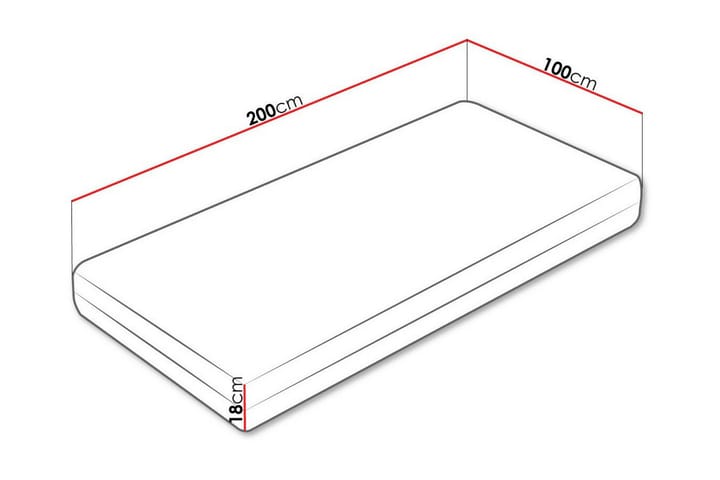 Vaahtomuovipatja Arigna 100x200 cm - Valkoinen - Huonekalut - Sänky - Patja - Vaahtomuovipatja