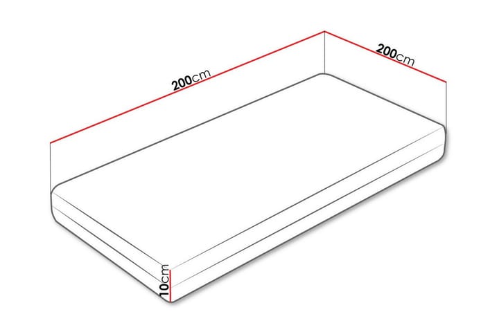 Vaahtomuovipatja Arigna 200x200 cm - Valkoinen - Huonekalut - Sänky - Patja - Vaahtomuovipatja