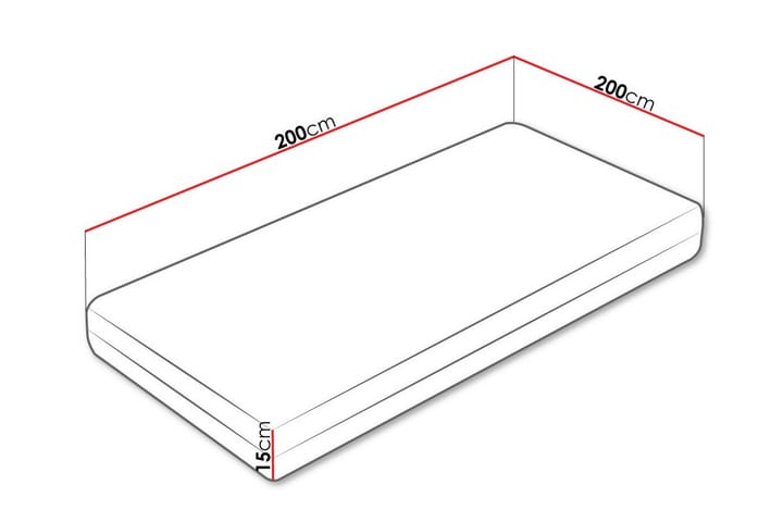 Vaahtomuovipatja Arigna 200x200 cm - Valkoinen - Huonekalut - Sänky - Patja - Vaahtomuovipatja