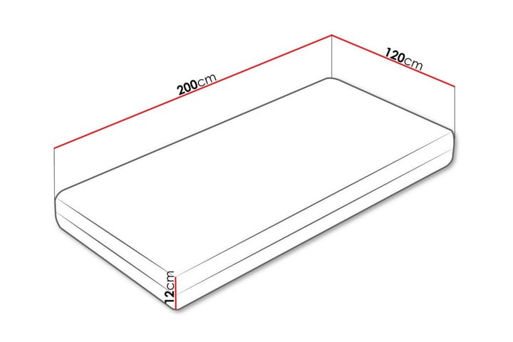 Vaahtomuovipatja Derry 120x200 cm - Valkoinen - Huonekalut - Sänky - Patja - Vaahtomuovipatja