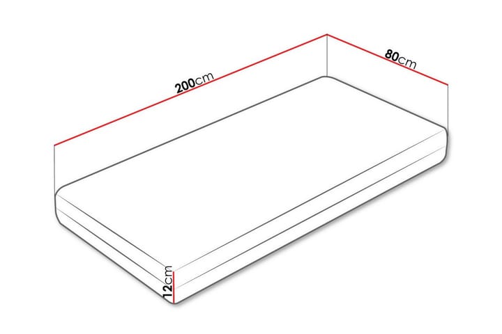 Vaahtomuovipatja Derry 80x200 cm - Valkoinen - Huonekalut - Sänky - Patja - Vaahtomuovipatja