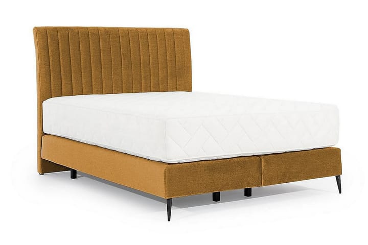 Sänkypaketti Runkosänky Kazusa 160x200 cm - Keltainen - Runkopatjasängyt - Sänkypaketti