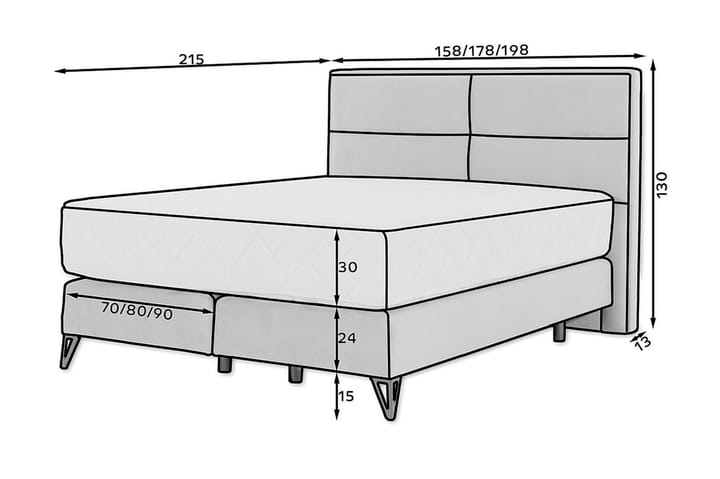 Sänkypaketti Runkosänky Kazuya 180x200 cm - Beige - Huonekalut - Sänky - Runkopatjasängyt