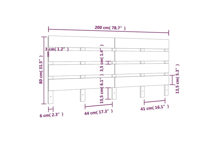 beBasic Sängynpääty valkoinen 200x3x80 cm täysi mänty - Valkoinen - Huonekalut - Sänky - Sängyn lisävarusteet & sängynpäädyt - Sängynpääty