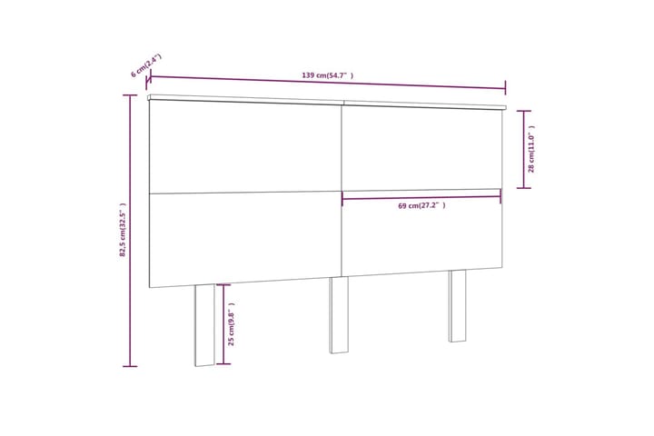 Sängynpääty 139x6x82,5 cm täysi mänty - Ruskea - Huonekalut - Sänky - Sängyn lisävarusteet & sängynpäädyt - Sängynpääty