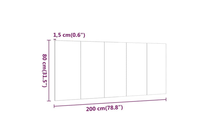 Sängynpääty ruskea tammi 200x1,5x80 cm tekninen puu - Ruskea - Huonekalut - Sänky - Sängyn lisävarusteet & sängynpäädyt - Sängynpääty