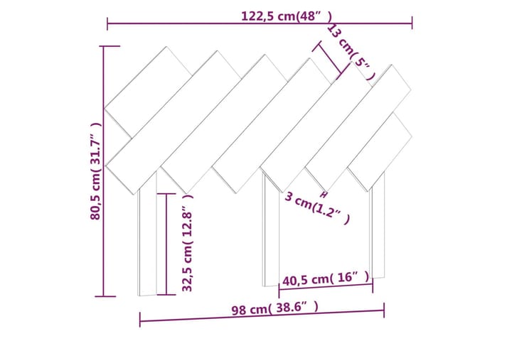 Sängynpääty 122,5x3x80,5 cm täysi mänty - Ruskea - Huonekalut - Sänky - Sängyn lisävarusteet & sängynpäädyt - Sängynpääty