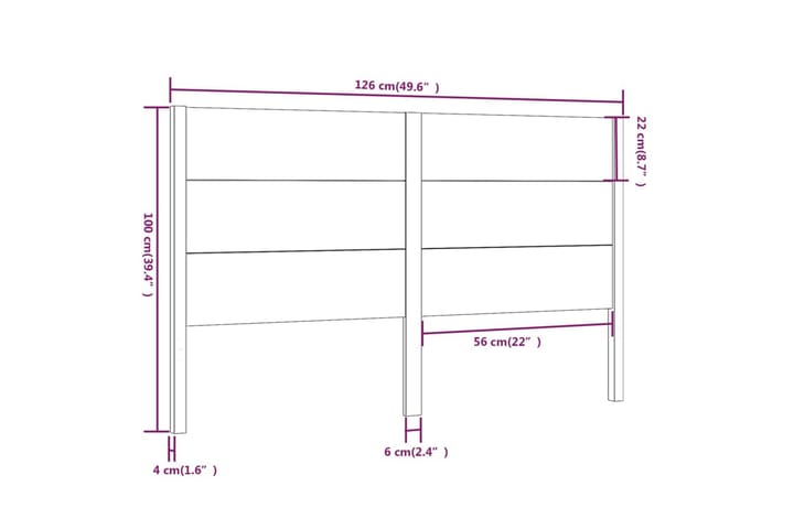 Sängynpääty 126x4x100 cm täysi mänty - Ruskea - Huonekalut - Sänky - Sängyn lisävarusteet & sängynpäädyt - Sängynpääty